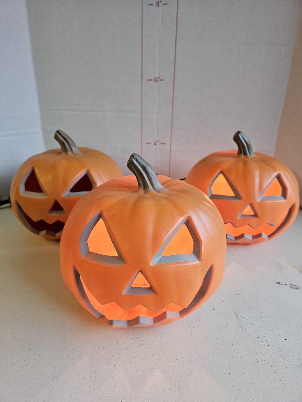 Set Of 3 Halloween Jack-o-lanterns